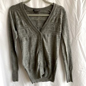 Forever 21 Grey Long Sleeve Cardigan, Buttons at the Front, Size S/P